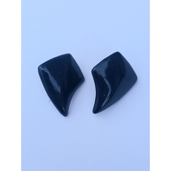 Vintage Statement Earrings Abstract Unique Funky Blue - Picture 1 of 4
